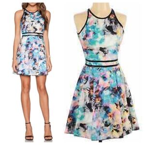 PARKER Emmy Dress Abstract Floral Watercolor Sleeveless Fit and Flare